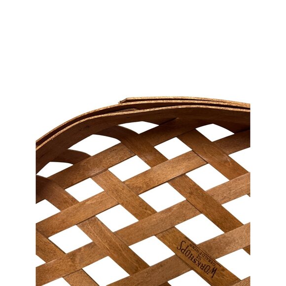 Round Woven Basket With Leather Handles By Workshops Of Gerald E. Henn Handcraft - Picture 6 of 6